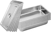 SOGA 6X Gastronorm GN Pan Full Size 1/1 GN Pan 10cm Deep Stainless Steel Tray with Lid