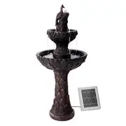 Solar Powered Water Fountain Bird Bath - Brown