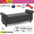 Artiss Storage Ottoman Blanket Box Linen Fabric Arm Foot Stool Couch Large