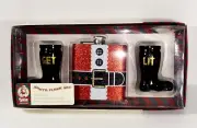 Christmas Santa Flask 2× Boot Shot Shooters Glasses Get Lit Gift Set