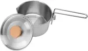 1L Camping Tea Pot, Stainless Steel Camping Kettles with Lid, can Cook on Open Flame, Charcoal, Wood or Gas Induction