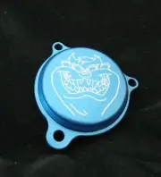 YAMAHA RAPTOR 700 700R TAZ DEVIL BILLET ALUMINUM OIL FILTER COVER ANODIZED BLUE