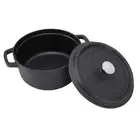 Cast Iron Pot Dual Loop Handle 24cm Uncoated Dutch Oven Flat Bottom For Soup SG