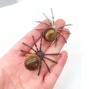 10pcs Natural Tiger's-eye Spider Reiki Sphere Crystal Quartz Healing Decorate