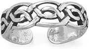 [JewelryWeb] 925 Sterling Silver Irish Claddagh Celtic Trinity Knot Design toe ring Oxidized 16.5mm X 5mm