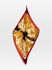 Pleated Silk Patterned Bandana