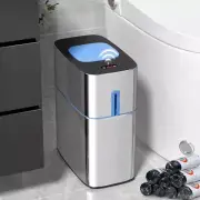 Slim Bathroom Trash Can Automatic Touchless,Small Stainless Steel Garbage Can...