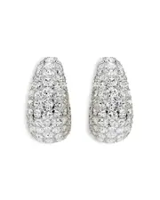 Swarovski Sublima Crystal Clip On Drop Earrings in Rhodium Plated OS