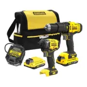 Stanley FatMax Cordless 2 Piece Combo Kit Hammer Drill & Impact 18v