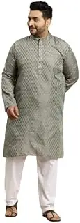 [Sojanya] Plus (Since 1958) Men's Jacquard Silk Maroon Self design ONLY Long Kurta