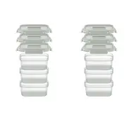 2x 3pc LocknLock Nestopia 500ml Rectangular Container Storage Set Clear/Green