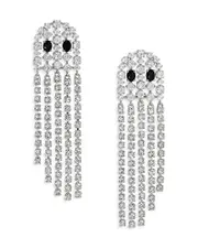 Nadri Haunt Couture Cubic Zirconia Ghost Fringe Drop Earrings