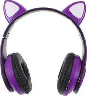 KICHOUSE Cute Cartoon Design Cat Ear Headphones Wireless Headset for Gaming Study and Music Long Battery