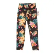 Old Navy Active Black Floral Elevate Leggings Womens Medium Go-Dry