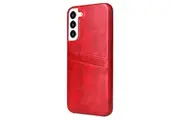 For Samsung Galaxy S22 Case Deluxe Leather Protective Cover Red