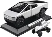 for 1:32 New Tesla Cybertruck Pickup Truck Alloy Large Car Model Simulation Off-Road(White)