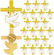 [Misdary] Funeral Favors for Guests Memorial Cross Dove Pins bulk Forever in Our Hearts Lapel Pin for Mourning Remembrance Day, about 1.38 x 1.1 inches, Metal, no gemstone
