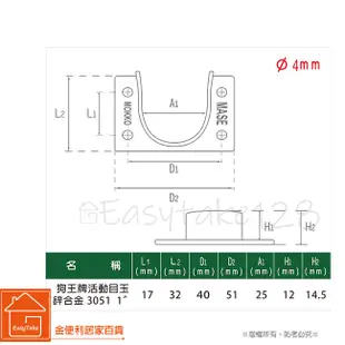 狗王3051 活動目玉 8分 304#不鏽鋼白鐵管/圓管/白鐵吊桿/DIY吊桿專用