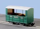 G.V.T. 4 Wheel OO-9 Coach, Open Sides - Peco GR-520
