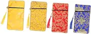 VERDANVERSE 4 Pcs Brocade Storage Pouches for Buddhist Scriptures and Sundries Compact Lightweight Containers for Travel Hiking and Camping Stylish Protection for Your Items