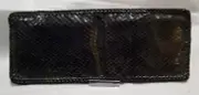 Handmade SNAKE WALLET Genuine BLACK Leather w/ Edge LACING Mens Bi-fold Billfold