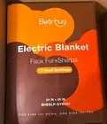 Bearhug Beige Faux Fur Sherpa 10 Heat Setting Electric Blanket 84” X 90”
