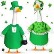 2 Sets St Patrick'S Day Goose Outfit with Mini Black Cauldron for 23" Statue