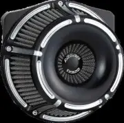 AN Inverted Air Cleaner Kit Slot Track Black Softail Springer Classic 05-07