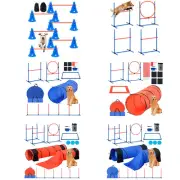 VEVOR Dog Agility Training Equipment w/ Hurdles Cone/Tunnel / Jump/Tunnels Ring