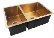715*450*205mm Brushed Nickel Round Corners Double Bowls Undermount Kichen Sink