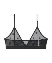 sheer-panel bra S black