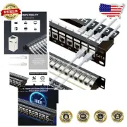 Professional 19-Inch Rack Mount 24-Port RJ45 Cat6 Patch Panel – Toolless Design