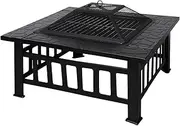 Monvelo Outdoor Fireplace 3 in 1 Fire Pit BBQ Grill Pits Heater Grills