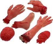 HOOTNEE Halloween Party Decorations 6pcs Body Part Props Animatronic Decorations for Outdoor