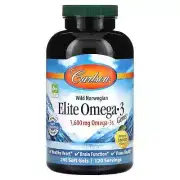 2 X Carlson Labs, Elite Omega 3 Gems, Natural Lemon, 1,600 mg, 240 Soft Gels