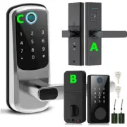 Electronic Smart Door Lock APP Fingerprint Card Password Key Home Security