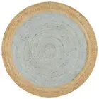 Rug Culture Round Jute Natural Rug Blue 200x200cm, Rugs, Home Decor & Homewares