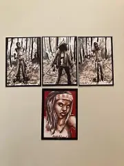Michonne Zombies Walkers The Walking Dead 4 Sketch Card Print Set