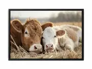 Cow Mother & Child Framed Print Fine Art Poster Print
