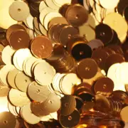 8mm Flat SEQUIN PAILLETTES ~ GOLD Metallic ~ Round Disc ~ Made in USA.