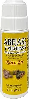 ABEJAS Y VIBORAS Soothing Roll-on for Muscles & Joints - Quick Absorption, Clean Application (3 Fl Oz/Pack of 1)