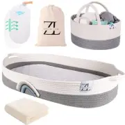 Baby Changing Basket Gift Set – 05 Pieces Includes Diaper Caddy Organizer, So...