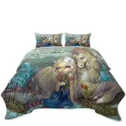 Fantasy World Maiden Fiona and the Unicorn Coverlet