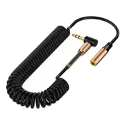 3.5mm Coiled Spiral Extension Cable 90 Degree Right Angle 3.5mm Male To Female