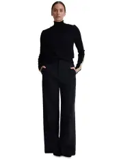 [Oxford] Ela Contrast Panel Turtle Neck in Black