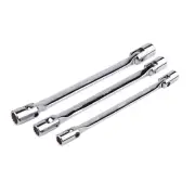 3pcs Metric Double 12 Point Head Wrench Set Flexible Socket Spanner Tool