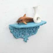 Handcarved Solid Wood Traditional Design Wall Mounted Bracket Floating Shelf