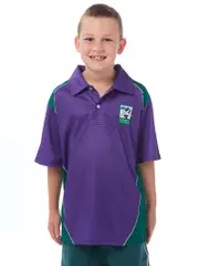 Purple/Bottle/White Sublimated Polo
