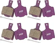 uxcell 4set Disc Brake Pad 1.19" x 1.32" Semi-Metallic Resin Bike Brake Pads with Pin for BB7 M355 M446 M640 Mountain Road Bikes, Purple