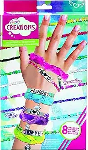 CRAYOLA 04 0474 Creations Message Bracelet Kit, Create 8 Custom Bracelets, Includes 4 Message Plaques, Perfect for Making Home Made Gifts